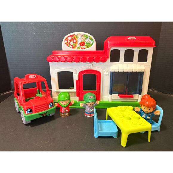 fisher-price Little People Playset We Deliver Pizza Place Delivery truck set - Picture 1 of 9